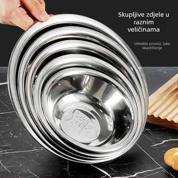 Nehrđajuća čelična zdjela za juhu – višenamjenska zdjela za jaja, voće i začine; elektroplatirani završetak, jednostavan stil.