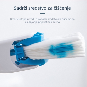 Jednokratni set četke za WC s dugom držalom i zamjenjivom glavom • Plastika • Pakiranje 50 • Kinbata