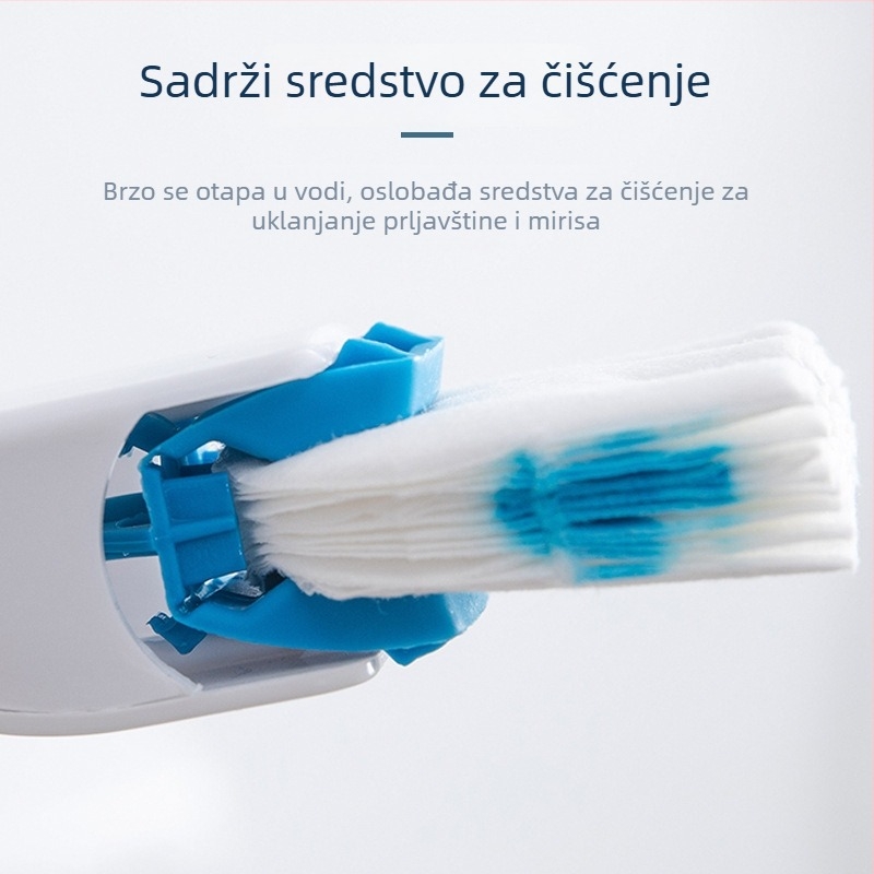 Jednokratni set četke za WC s dugom držalom i zamjenjivom glavom • Plastika • Pakiranje 50 • Kinbata