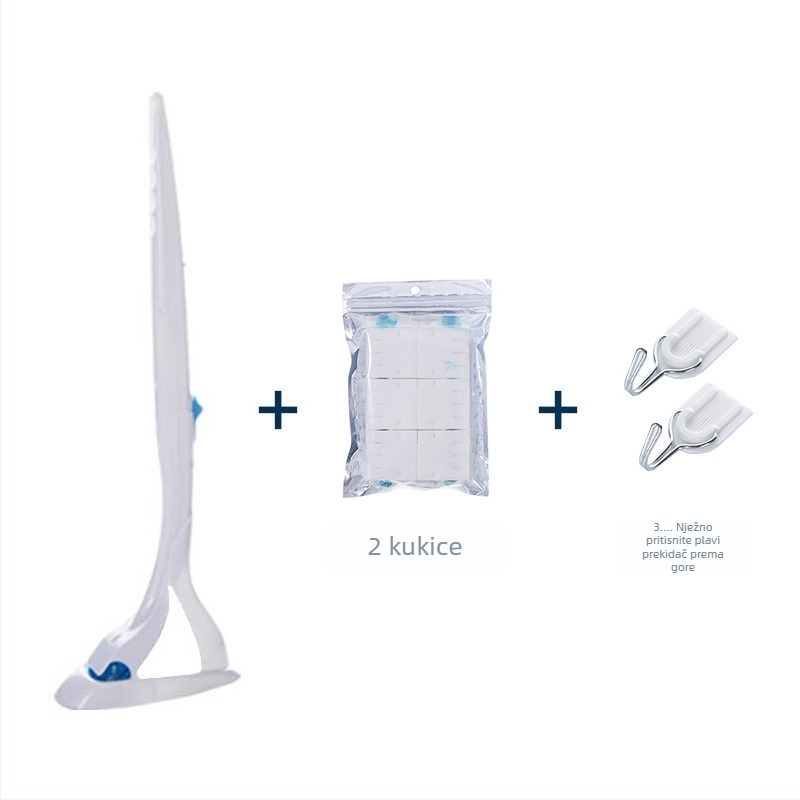 Jednokratni set četke za WC s dugom držalom i zamjenjivom glavom • Plastika • Pakiranje 50 • Kinbata