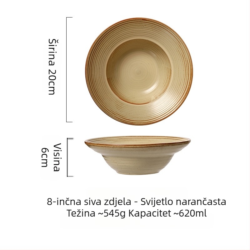 Porcelanska zdjela u japanskom stilu, okrugla, pogodna za mikrovalnu pećnicu.