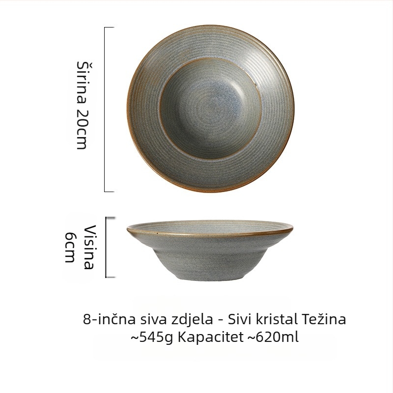 Porcelanska zdjela u japanskom stilu, okrugla, pogodna za mikrovalnu pećnicu.
