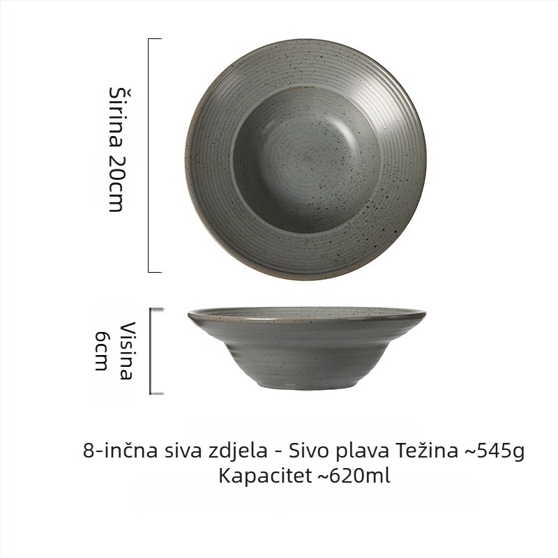 Porcelanska zdjela u japanskom stilu, okrugla, pogodna za mikrovalnu pećnicu.