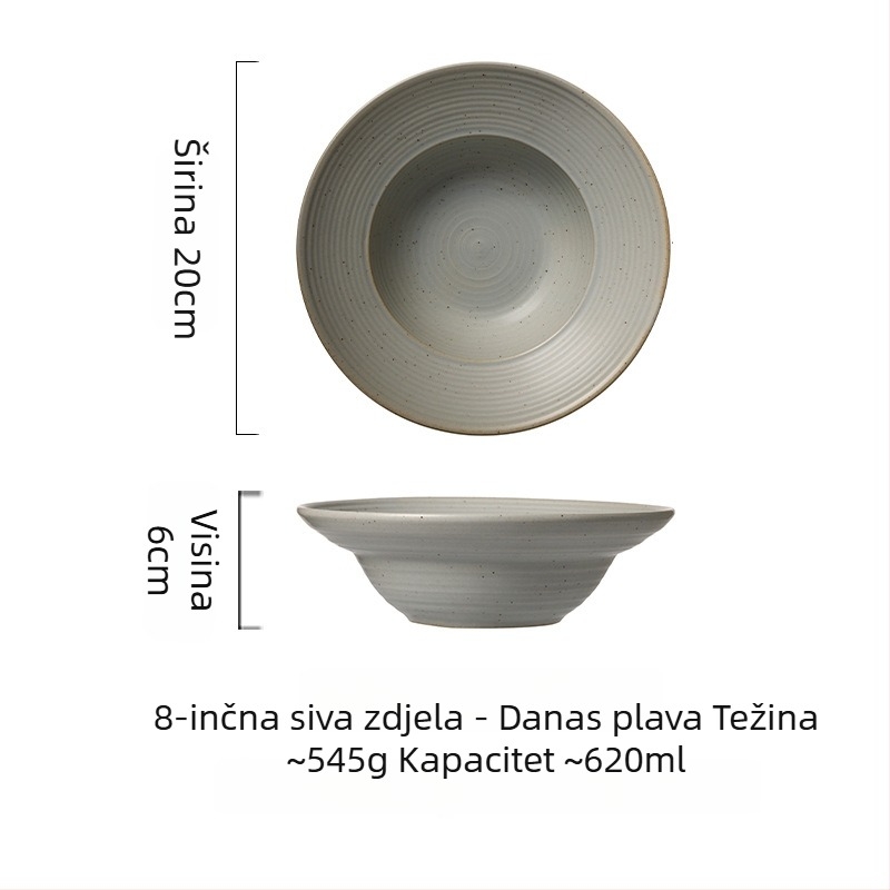 Porcelanska zdjela u japanskom stilu, okrugla, pogodna za mikrovalnu pećnicu.