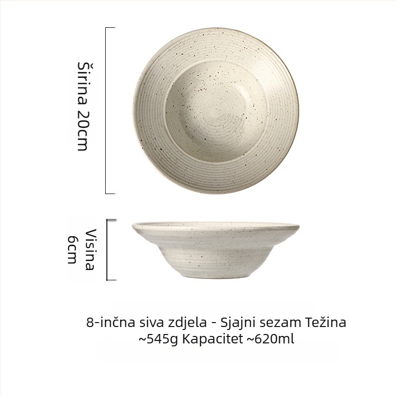 Porcelanska zdjela u japanskom stilu, okrugla, pogodna za mikrovalnu pećnicu.