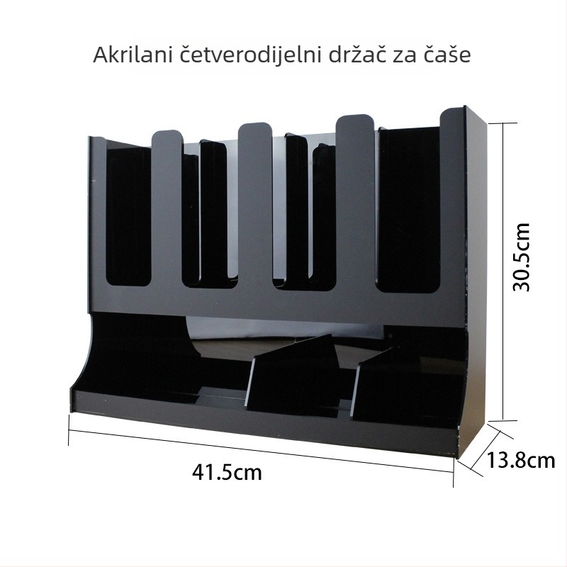 Akrilni držač čaša za dućan mliječnog čaja, moderni minimalistički stil, bez bušenja, za izlaganje čaša