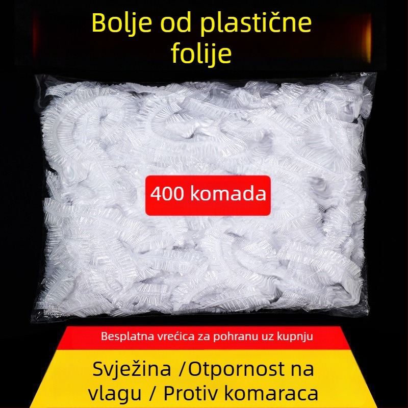 Jednokratna kapica za foliju za očuvanje hrane - kućna upotreba, PE, -60°C do 140°C, 12+ komada
