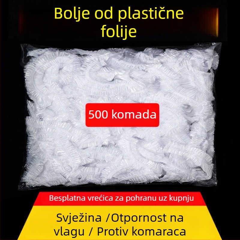 Jednokratna kapica za foliju za očuvanje hrane - kućna upotreba, PE, -60°C do 140°C, 12+ komada