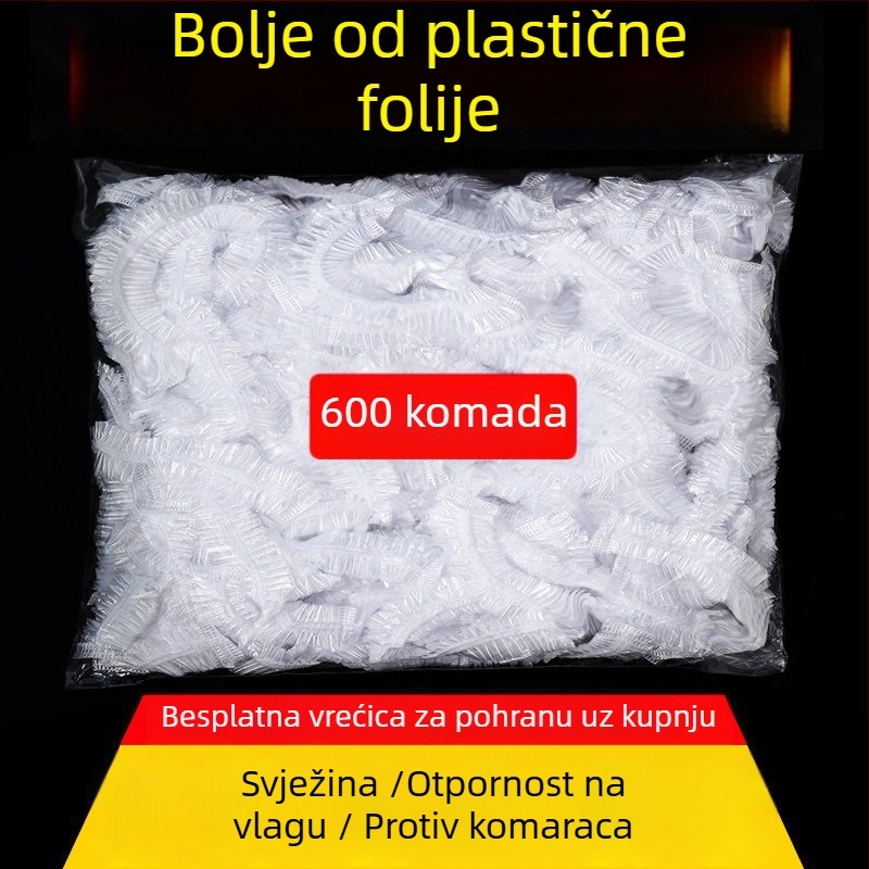 Jednokratna kapica za foliju za očuvanje hrane - kućna upotreba, PE, -60°C do 140°C, 12+ komada