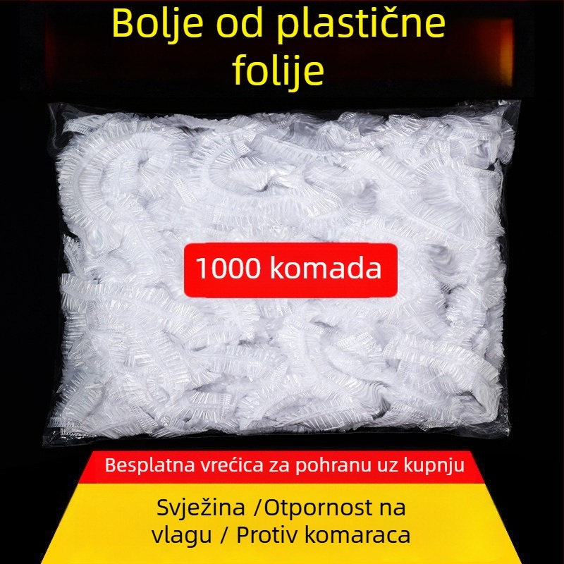 Jednokratna kapica za foliju za očuvanje hrane - kućna upotreba, PE, -60°C do 140°C, 12+ komada