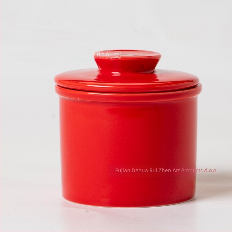 Keramička kutija za maslac s poklopcem, moderan minimalistički dizajn, prilagodljivo, premium kvaliteta, marka RZ