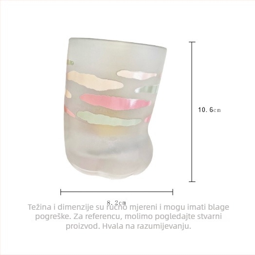 Čaša za vodu s motivom mačje šape, dvostruki set staklenih posuda od sodalivog stakla, otporan na visoke temperature