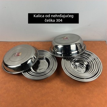 5-dijelni set okruglih tanjira od nehrđajućeg čelika, moderan minimalistički stil, jedinstveni uzorak, nije pogodno za mikrovalnu pećnicu