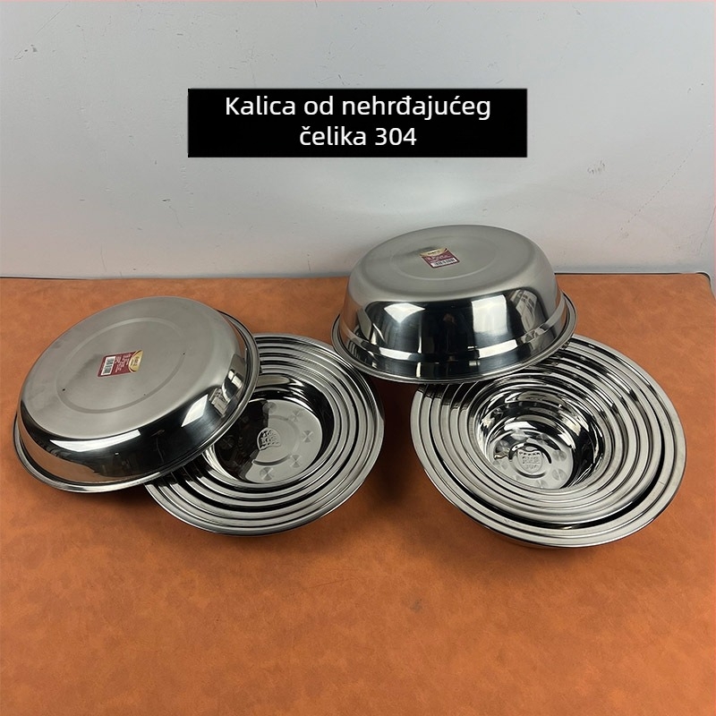 5-dijelni set okruglih tanjira od nehrđajućeg čelika, moderan minimalistički stil, jedinstveni uzorak, nije pogodno za mikrovalnu pećnicu