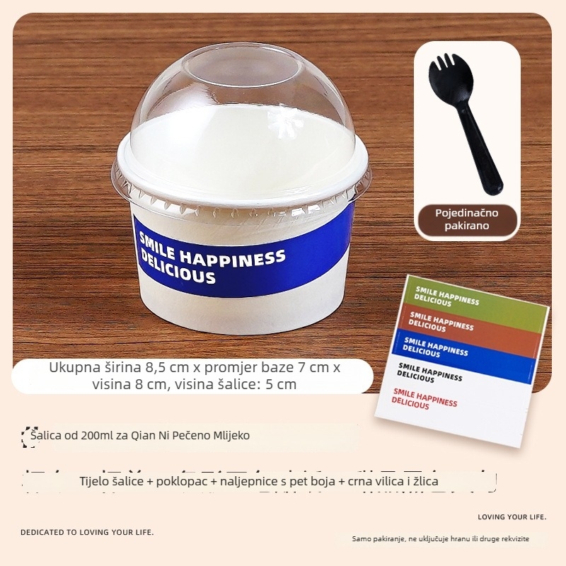 Ten Colors of Life pokrivene posudice za pečenje za jogurt/sir, 101–200 ml, pogodne za mikrovalnu