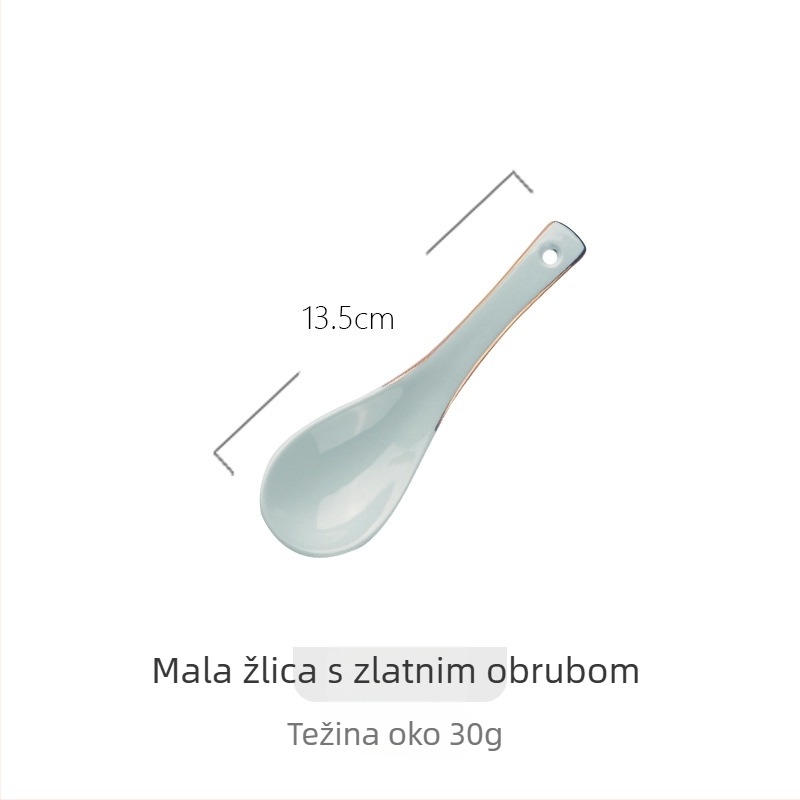 Porcelanski set zdjela u nordijskom stilu s rubnim ukrasom, pogodna za mikrovalnu, okruglog oblika