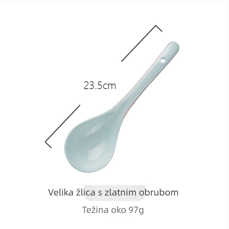 Porcelanski set zdjela u nordijskom stilu s rubnim ukrasom, pogodna za mikrovalnu, okruglog oblika