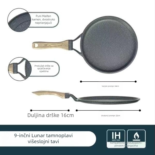 Maifan Stone tava - neprijanjajuća, aluminijska legura, jednostrano dno, pogodno za sve ploče