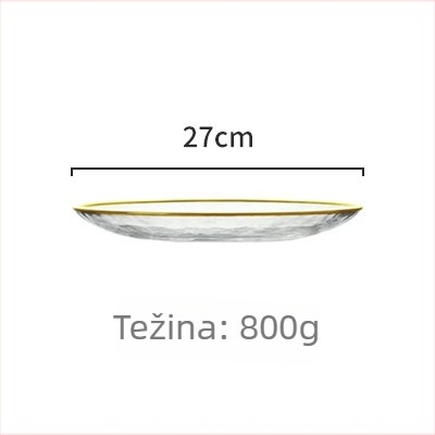Stakleni set tanjura za večeru, okrugli oblik, moderan minimalistički stil, mogućnost personalizacije logotipom