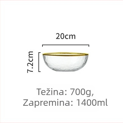 Stakleni set tanjura za večeru, okrugli oblik, moderan minimalistički stil, mogućnost personalizacije logotipom