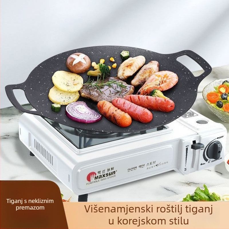 Prijenosna okrugla željezna grill tava za kampiranje