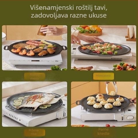Okrugla grill ploča od legure za kampiranje – protuljepljiva, lako se čisti, proizvedena presovanjem