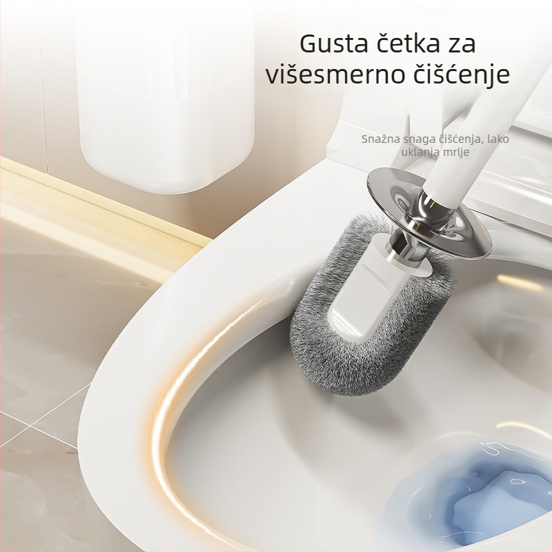 Četka za WC s prislanjem na vakumu, zidna montaža bez bušenja, bez mrtvog kuta – Brand Independent, Materijal: Plastika, Model: Yd2dFzPC, Stil: Svijetli luksuz