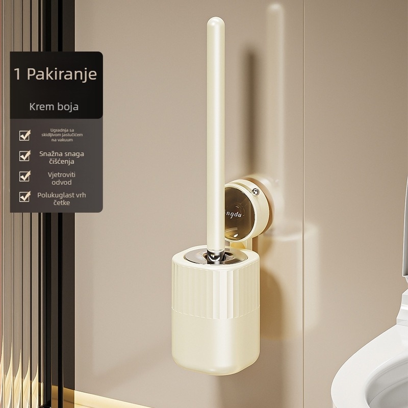 Četka za WC s prislanjem na vakumu, zidna montaža bez bušenja, bez mrtvog kuta – Brand Independent, Materijal: Plastika, Model: Yd2dFzPC, Stil: Svijetli luksuz