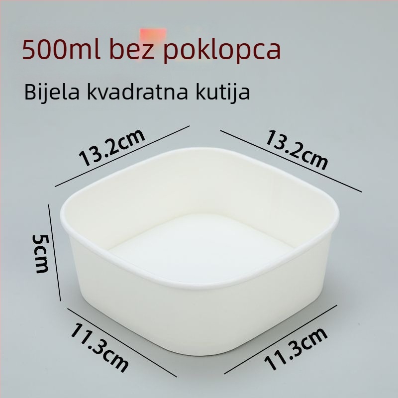 Jednokratna kvadratna kutija za voće od kraft papira s poklopcem