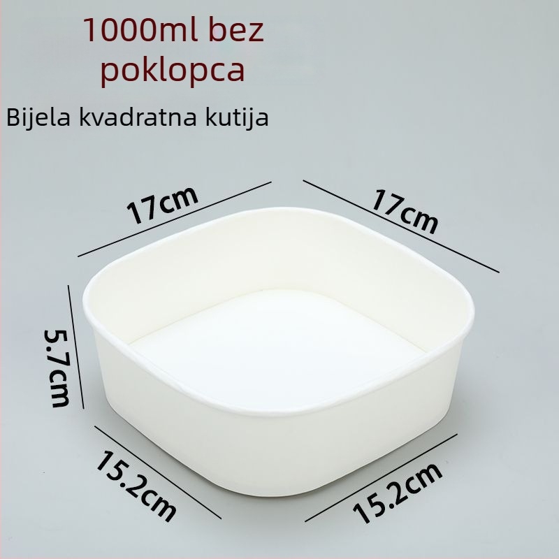 Jednokratna kvadratna kutija za voće od kraft papira s poklopcem