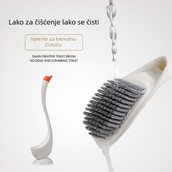Set četke za WC u obliku labuda, duga drška, plastika, 500 g, temeljito čišćenje