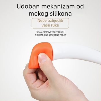 Set četke za WC u obliku labuda, duga drška, plastika, 500 g, temeljito čišćenje