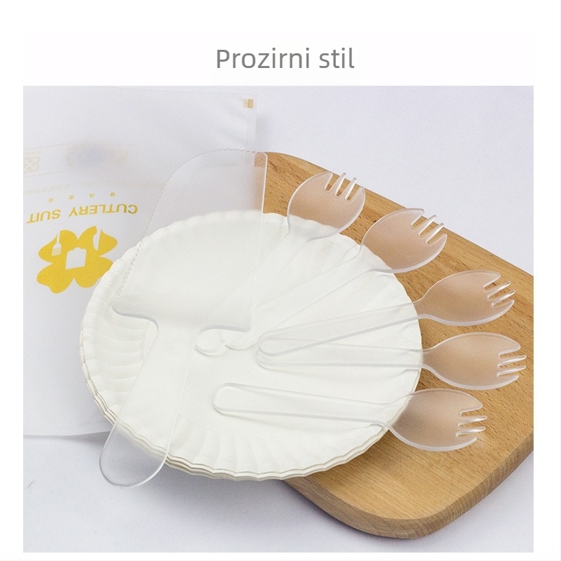 Jednokratni set posuđa za tortu, četverodijelan: plast, kružni oblik, mogućnost prilagodbe logotipa, 3 godine trajanja, podrijetlo Hebei