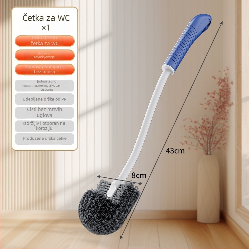 Set četke za WC s bazom, dugom drškom i zidnim držačem, plastičnog materijala