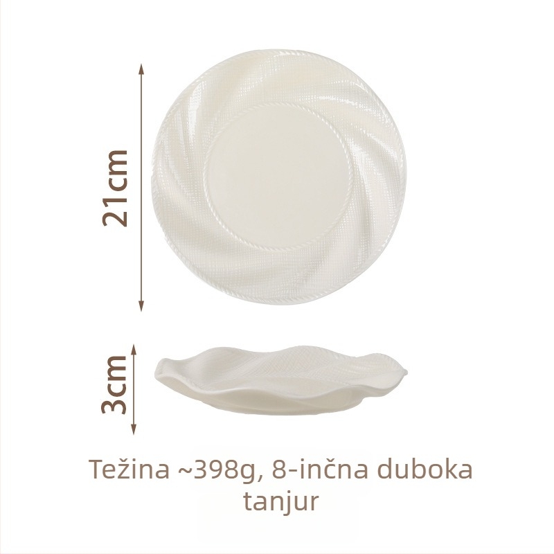 Keramički set posuđa (zdjele i tanjuri) — moderan minimalistički dizajn, jednobojna glazirana površina, prikladno za mikrovalnu, mogućnost prilagodbe