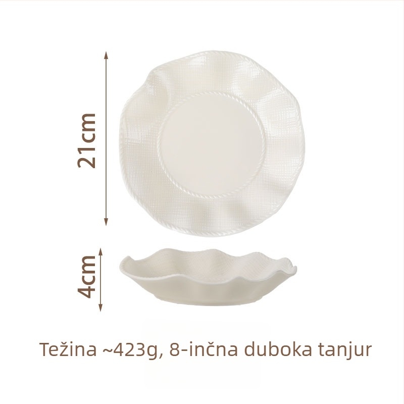 Keramički set posuđa (zdjele i tanjuri) — moderan minimalistički dizajn, jednobojna glazirana površina, prikladno za mikrovalnu, mogućnost prilagodbe