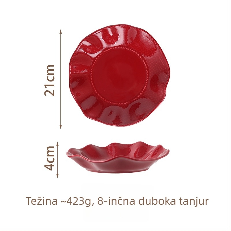 Keramički set posuđa (zdjele i tanjuri) — moderan minimalistički dizajn, jednobojna glazirana površina, prikladno za mikrovalnu, mogućnost prilagodbe