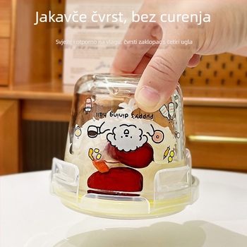 Set dječjih staklenih zdjela za hranu, staklo visoke borosilikatne otpornosti, mikrovalna sigurnost, okrugli oblik, zamrziva