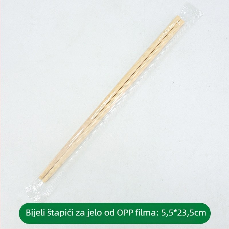 Jednokratne štapiće od bambusa, karbonizirane, pojedinačno pakirane, 50 parova u pakiranju, mogućnost otiska logotipa