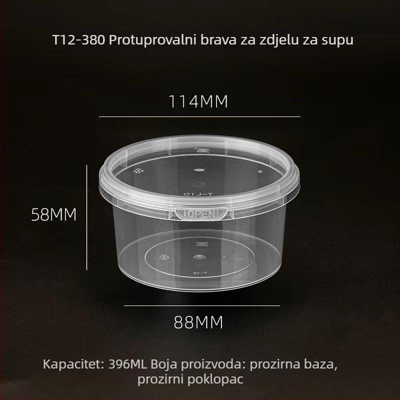 Posuda za juhu za dostavu s poklopcem, otporna na prolijevanje, protiv krađe