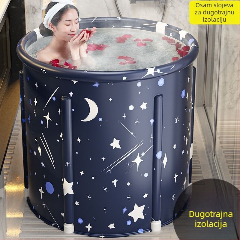 Sklopiva kanta za kupanje za odrasle — Oxford materijal, sklopiva uz paru i pjenu, zgužvana posuda