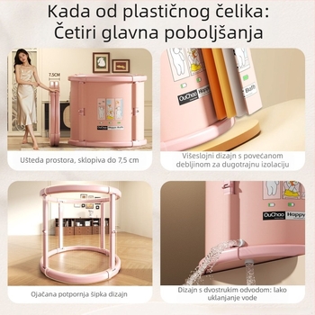 Sklopiva PVC kada za kupanje s mehurićima za odrasle – visoki bridovi, bez montaže