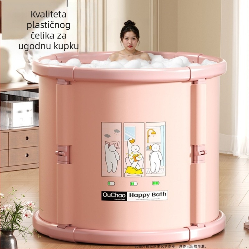 Sklopiva PVC kada za kupanje s mehurićima za odrasle – visoki bridovi, bez montaže