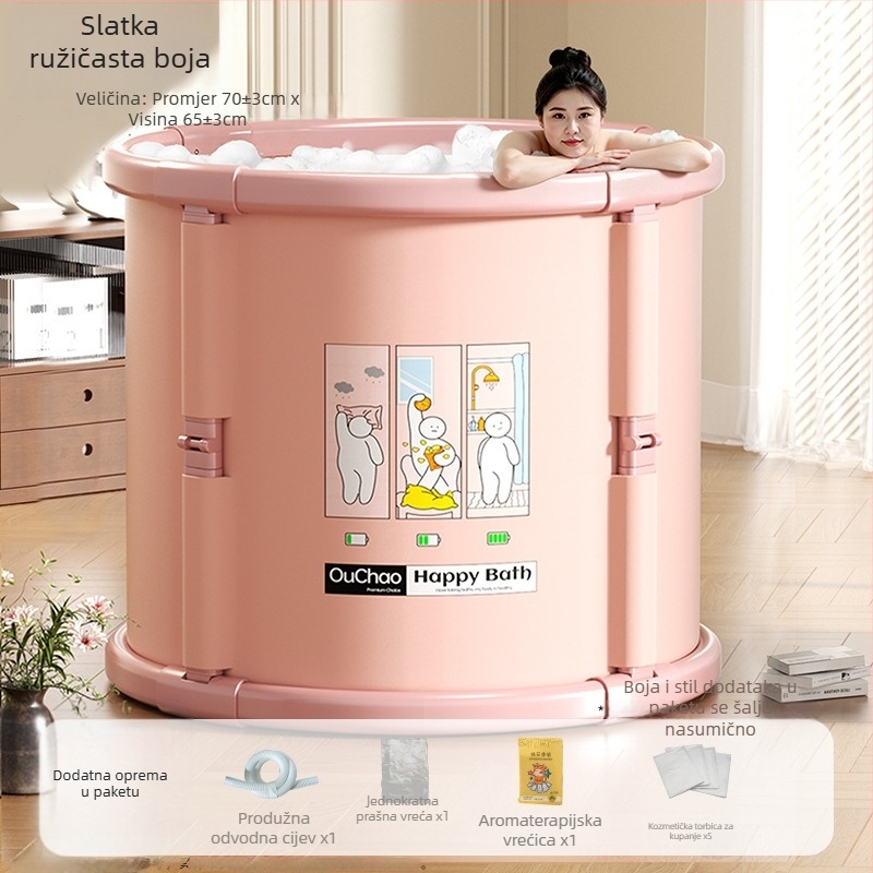 Sklopiva PVC kada za kupanje s mehurićima za odrasle – visoki bridovi, bez montaže