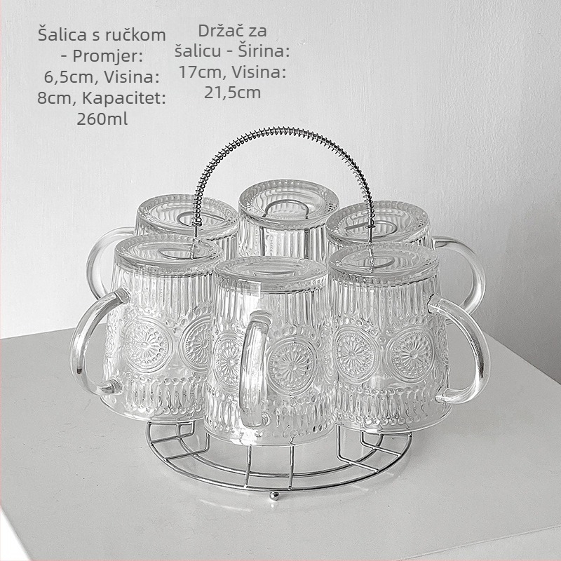 Staklena čaša s motivom suncokreta, kružnog oblika, jednoslojna, bez drške, za kućnu upotrebu