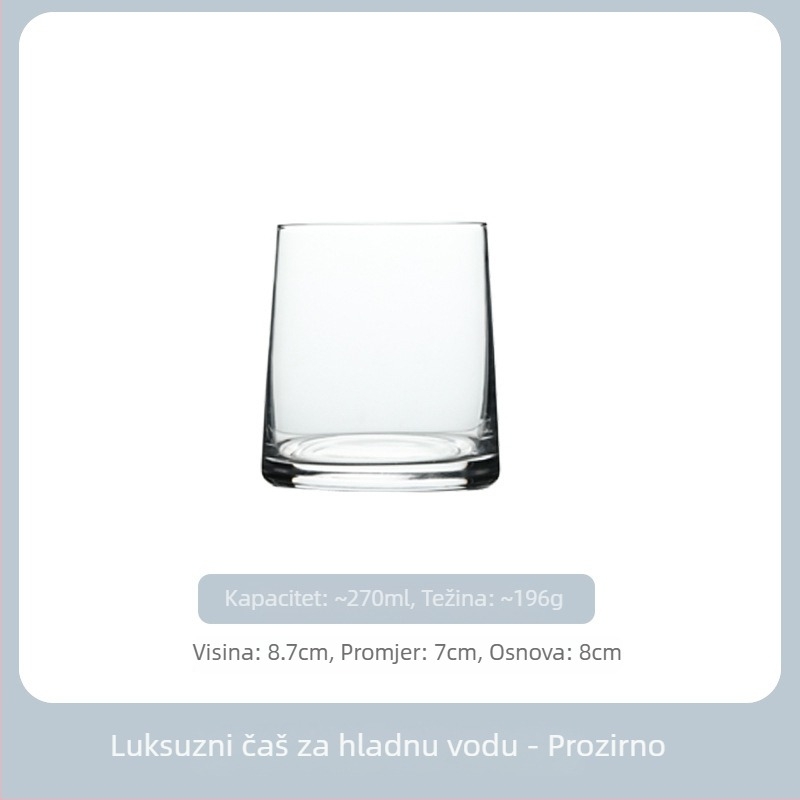 Set čaša za vodu od kristalnog stakla - trapezni oblik, elektroplatirani završetak, mogućnost prilagođenog logotipa