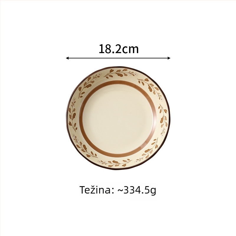 Porcelanski set zdjela i tanjura s cvjetnim podglazurnim uzorkom, mikrovalna sigurnost, okrugli oblik, svjež stil, mogućnost prilagodbe logotipa