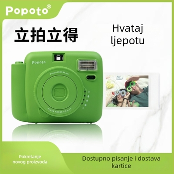 POPOTO MINI Polaroid stil mini printer za fotografije — lansiranje 2024, PC kućište, trajanje baterije 3 sata, uz paket: kutija, priručnik, 2 baterije i narukvica za nošenje