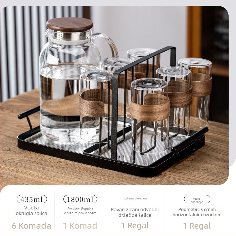 Set čajnoga lonca i šalice kineskog stila – borosilikatno staklo visokog čvrstoće, marka Unique (Stil: kineskog stila; Materijal: borosilikatno staklo; Marka: Unique)