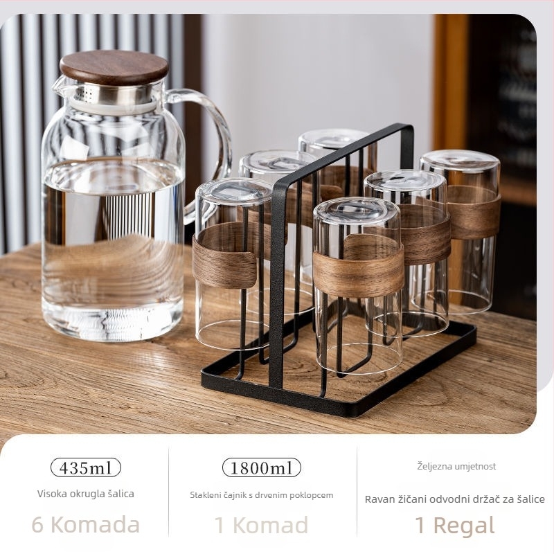 Set čajnoga lonca i šalice kineskog stila – borosilikatno staklo visokog čvrstoće, marka Unique (Stil: kineskog stila; Materijal: borosilikatno staklo; Marka: Unique)